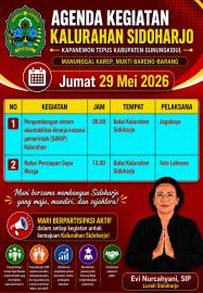Agenda Kegiatan Tanggal 29 Mei 2026 Pemerintah Kalurahan Sidoharjo